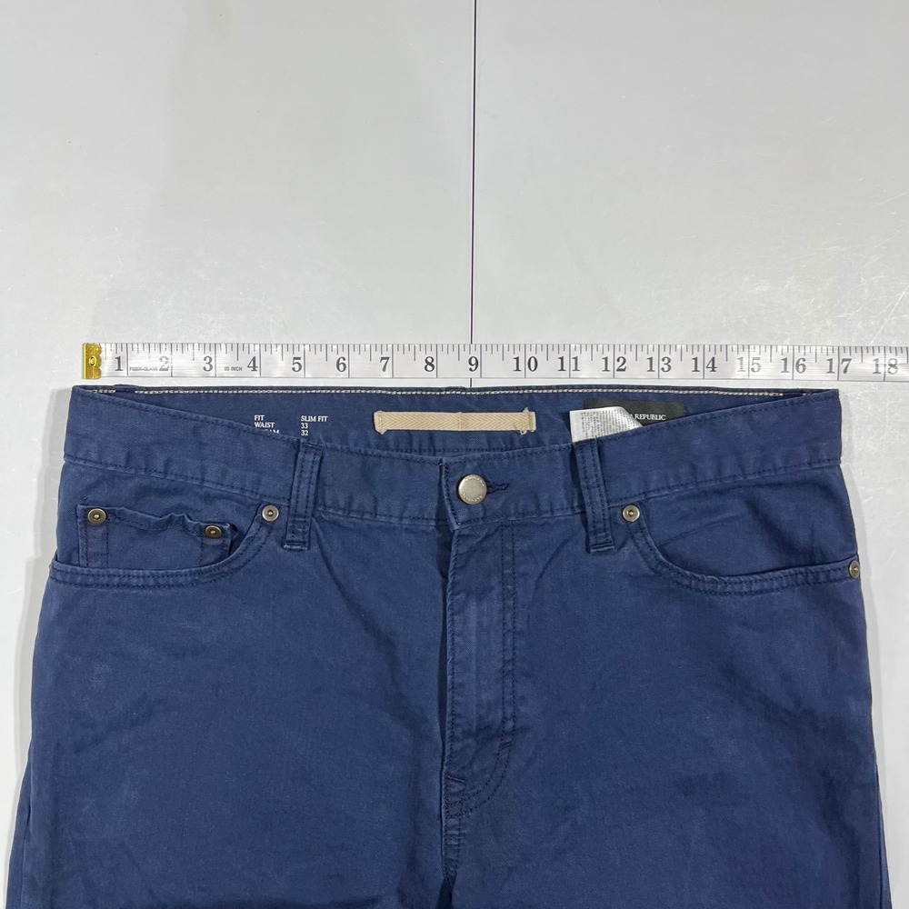 Banana Republic Linen Cotton Old Money Slim Fit Navy Pants 33x32 Preppy Career - Picture 6 of 12